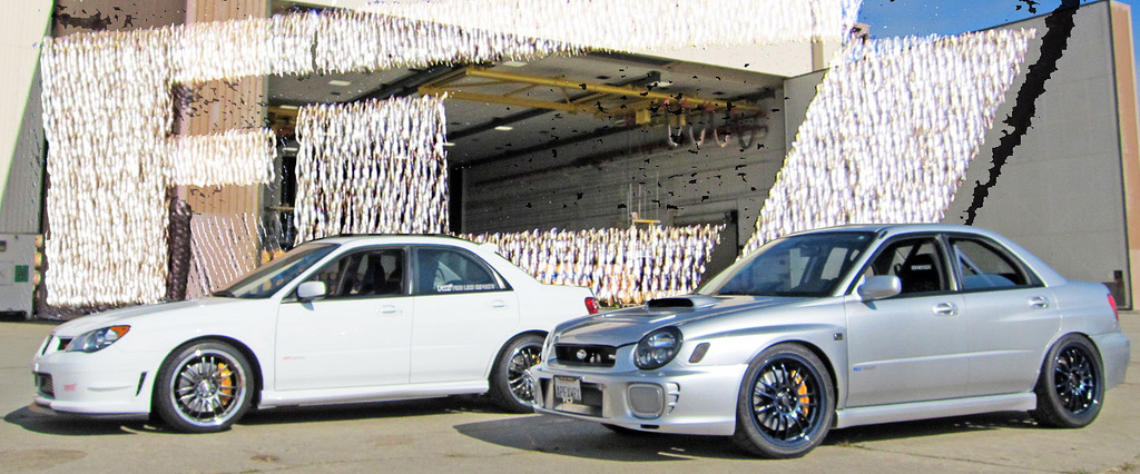 Fine Line Imports or FLI 2002 Subaru WRX STI GDB RS, Vendor Class Winner and 2006 STI Flagship 001 built by FLI