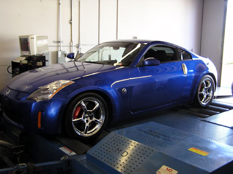 FLI or Fine Line Imports custom AccessTuner Protuned 2004.5 Nissan 350Z with an APS twin turbo kit runing 8 psi max